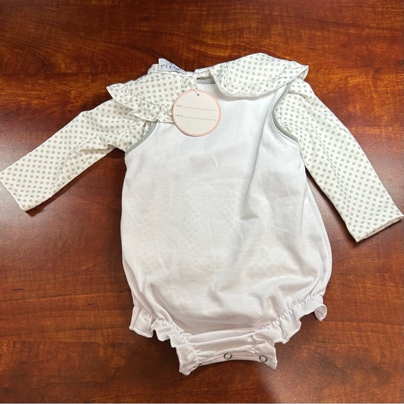 Ghost Onesie | Halloween Onesie with Polka Dot Sleeves NWT Size: 6m BONUS PIECE - Picture 3 of 10